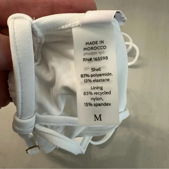 Andie by Demi Moore The Cannes Top Women’s Triangle Bikini Top in White Sz M NWT - Picture 3 of 7